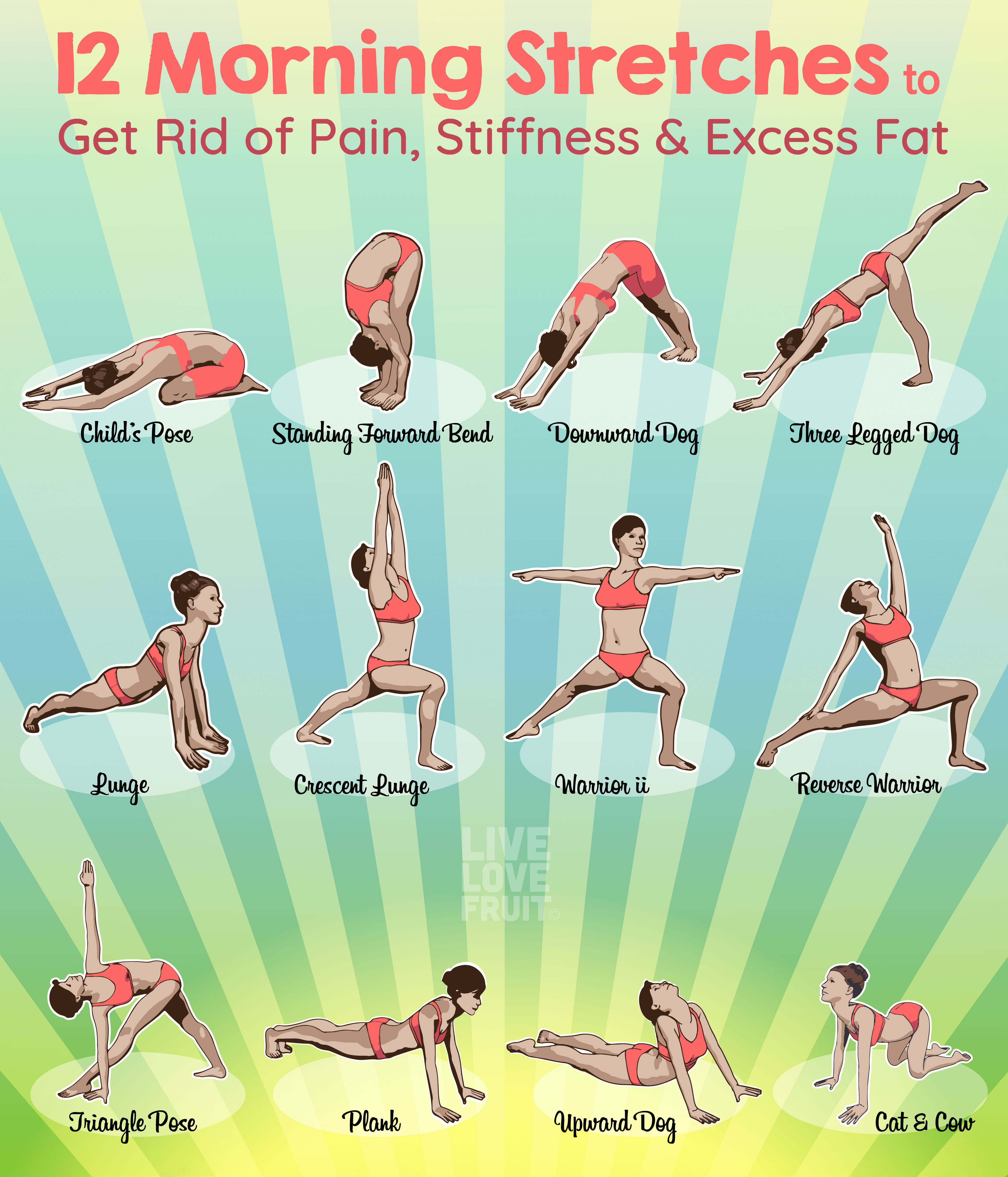 12 Morning Stretches to Help You Get Rid of Pain, Stiffness and Excess Fat  - Live Love Fruit